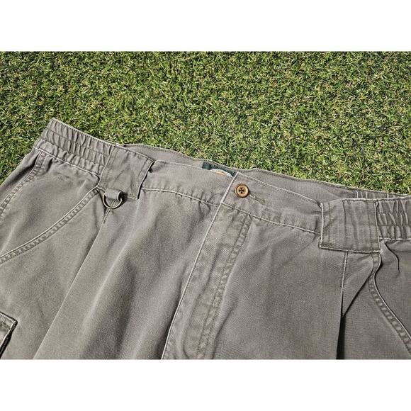 Cabela’s Trail Hiker Cargo Pants Men’s 40 Green Pockets Elastic Waist Canvas - Picture 3 of 8